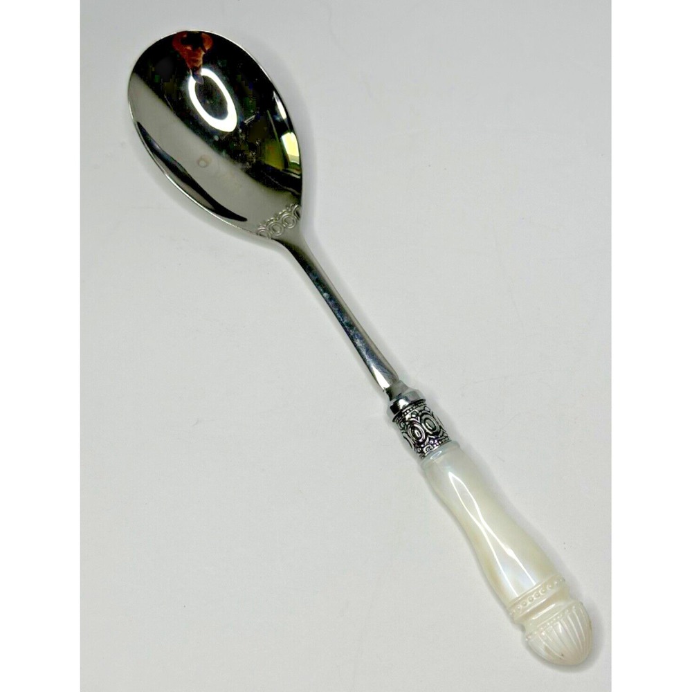 Southern Living Serving Spoon Stainless White Marbled Resin Replacement SLAH